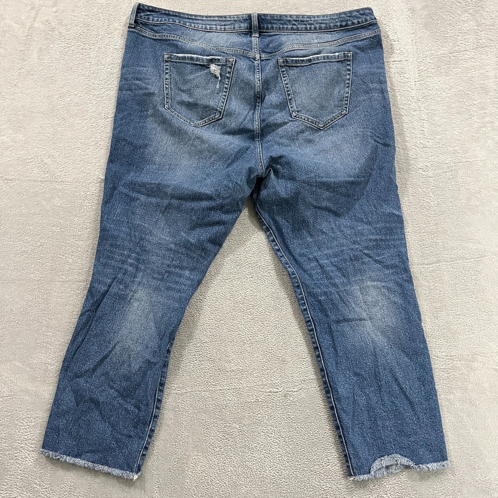 Torrid Jeans Womens High Rise Straight  20R Blue Button Fly Distressed Y2K Retro - Picture 2 of 9